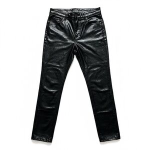 Divided H&M Faux Snakeskin Black Skinny Pants Vegan Leather Size 2